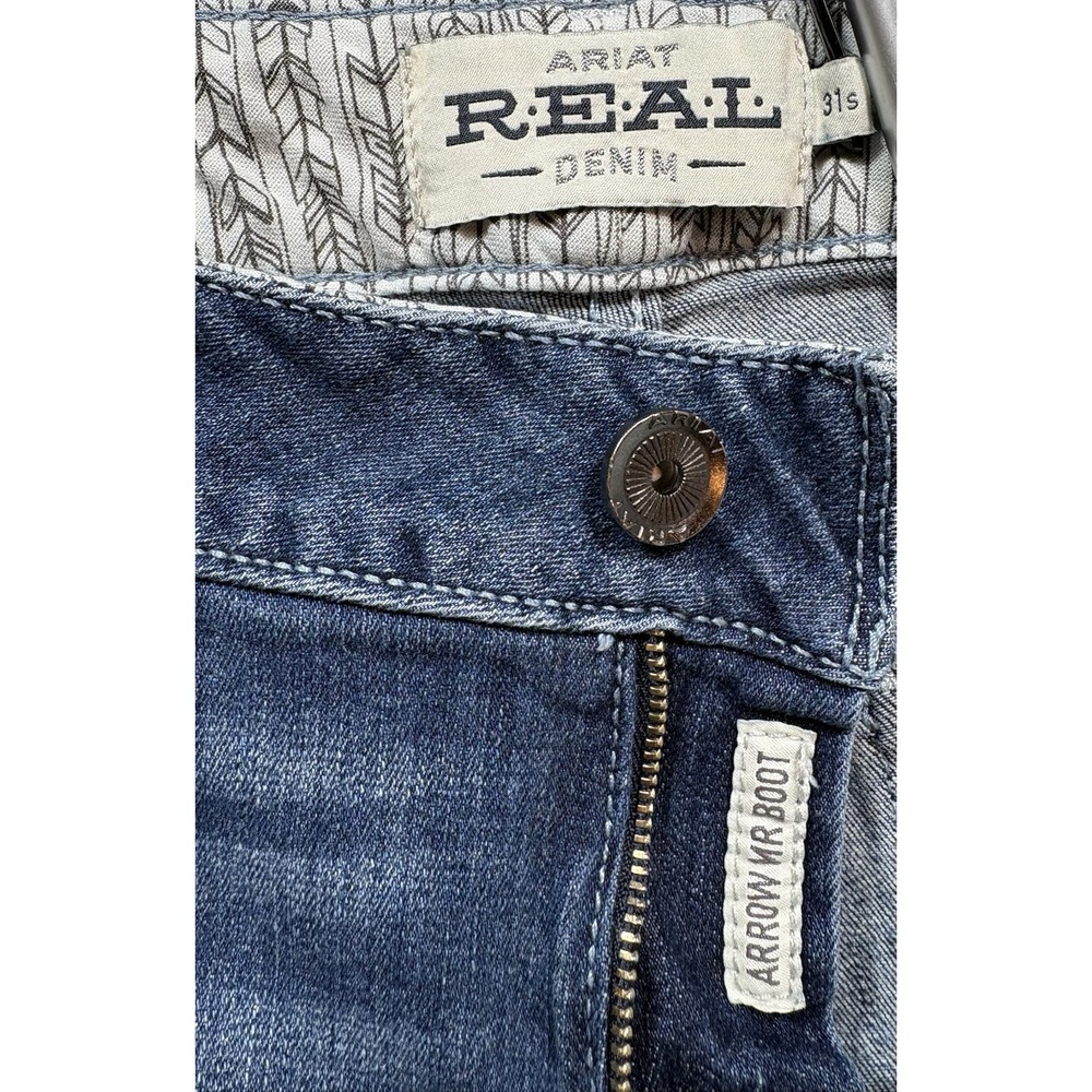 Ariat Women's Real Arrow MR Bootcut Jeans 31 S Mid Rise Stretch Blue Denim -2245 - Picture 8 of 9